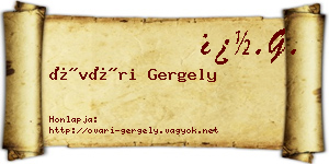 Óvári Gergely névjegykártya